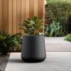 imageKante 98Inch Dia Round Concrete Garden Pot with Drainage Hole ampamp Rubber Plug  IndoorOutdoor Lagre Plant Pot for Home Garden Patio WhiteBlack