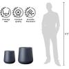 imageKante 98Inch Dia Round Concrete Garden Pot with Drainage Hole ampamp Rubber Plug  IndoorOutdoor Lagre Plant Pot for Home Garden Patio WhiteCharcoal