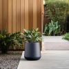 imageKante 98Inch Dia Round Concrete Garden Pot with Drainage Hole ampamp Rubber Plug  IndoorOutdoor Lagre Plant Pot for Home Garden Patio WhiteCharcoal
