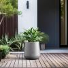 imageKante 98Inch Dia Round Concrete Garden Pot with Drainage Hole ampamp Rubber Plug  IndoorOutdoor Lagre Plant Pot for Home Garden Patio WhiteNatural Concrete