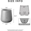 imageKante 98Inch Dia Round Concrete Garden Pot with Drainage Hole ampamp Rubber Plug  IndoorOutdoor Lagre Plant Pot for Home Garden Patio WhiteNatural Concrete