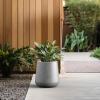 imageKante 98Inch Dia Round Concrete Garden Pot with Drainage Hole ampamp Rubber Plug  IndoorOutdoor Lagre Plant Pot for Home Garden Patio WhiteNatural Concrete