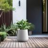 imageKante 98Inch Dia Round Concrete Garden Pot with Drainage Hole ampamp Rubber Plug  IndoorOutdoor Lagre Plant Pot for Home Garden Patio WhiteWhite