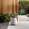 imageKante 98Inch Dia Round Concrete Garden Pot with Drainage Hole ampamp Rubber Plug  IndoorOutdoor Lagre Plant Pot for Home Garden Patio WhiteWhite