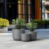 imageKante Round Concrete Planter 11 Inch Dia Classic Style Large Plant Pot with Drainage Hole for Indoor ampamp Outdoor Plants Ideal for Home Patio Garden BlackConcrete Gray