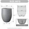 imageKante Tall Concrete Planter 217Inch Height Gray Large Indoor Outdoor Plant Pot with Drainage Hole for Patio Garden Home Modern Decor for Flowers and TreeGray