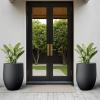 imageKante Tall Concrete Planter 217Inch Height Gray Large Indoor Outdoor Plant Pot with Drainage Hole for Patio Garden Home Modern Decor for Flowers and TreeBlack