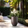 imageKante Tall Concrete Planter 217Inch Height Gray Large Indoor Outdoor Plant Pot with Drainage Hole for Patio Garden Home Modern Decor for Flowers and TreeWeathered Brown