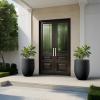imageKante Tall Concrete Planter 217Inch Height Gray Large Indoor Outdoor Plant Pot with Drainage Hole for Patio Garden Home Modern Decor for Flowers and TreeBlack