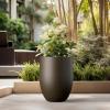imageKante Tall Concrete Planter 217Inch Height Gray Large Indoor Outdoor Plant Pot with Drainage Hole for Patio Garden Home Modern Decor for Flowers and TreeDark Brown