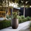 imageKante Tall Concrete Planter 217Inch Height Gray Large Indoor Outdoor Plant Pot with Drainage Hole for Patio Garden Home Modern Decor for Flowers and TreeWeathered Brown