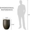 imageKante Tall Concrete Planter 217Inch Height Gray Large Indoor Outdoor Plant Pot with Drainage Hole for Patio Garden Home Modern Decor for Flowers and TreeDark Brown