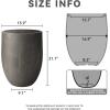 imageKante Tall Concrete Planter 217Inch Height Gray Large Indoor Outdoor Plant Pot with Drainage Hole for Patio Garden Home Modern Decor for Flowers and TreeAntique Bronze