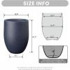 imageKante Tall Concrete Planter 217Inch Height Gray Large Indoor Outdoor Plant Pot with Drainage Hole for Patio Garden Home Modern Decor for Flowers and TreeCharcoal