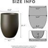 imageKante Tall Concrete Planter 217Inch Height Gray Large Indoor Outdoor Plant Pot with Drainage Hole for Patio Garden Home Modern Decor for Flowers and TreeDark Brown