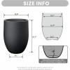 imageKante Tall Concrete Planter 217Inch Height Gray Large Indoor Outdoor Plant Pot with Drainage Hole for Patio Garden Home Modern Decor for Flowers and TreeBlack