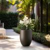 imageKante Tall Concrete Planter 217Inch Height Gray Large Indoor Outdoor Plant Pot with Drainage Hole for Patio Garden Home Modern Decor for Flowers and TreeDark Brown