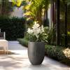 imageKante Tall Concrete Planter 217Inch Height Gray Large Indoor Outdoor Plant Pot with Drainage Hole for Patio Garden Home Modern Decor for Flowers and TreeAntique Bronze