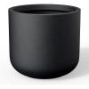 imageKante 138Inch Dia Round Concrete Planter Indoor ampamp Outdoor Garden Pot with Drainage Hole ampamp Rubber Plug Ideal for Flower and Tree BlackBlack