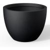 imageKante 142 Inch Round Concrete Planter  Classic Large IndoorOutdoor Plant Pot with Drainage Hole and Rubber Plug Suitable for Gardens and Patios Weathered ConcreteBlack