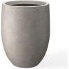 imageKante 217quot H Buff Concrete Tall Planter Large Outdoor Indoor Decorative Pot with Drainage Hole and Rubber Plug Modern Round Style for Home and GardenWeathered Concrete