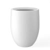 imageKante 217quot H Buff Concrete Tall Planter Large Outdoor Indoor Decorative Pot with Drainage Hole and Rubber Plug Modern Round Style for Home and GardenWhite