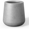imageKante 98Inch Dia Round Concrete Garden Pot with Drainage Hole ampamp Rubber Plug  IndoorOutdoor Lagre Plant Pot for Home Garden Patio WhiteNatural Concrete