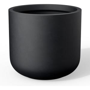 imageKante 138Inch Dia Round Concrete Planter Indoor ampamp Outdoor Garden Pot with Drainage Hole ampamp Rubber Plug Ideal for Flower and Tree BlackBlack