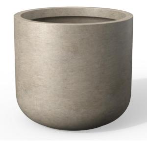 imageKante 138Inch Dia Round Concrete Planter Indoor ampamp Outdoor Garden Pot with Drainage Hole ampamp Rubber Plug Ideal for Flower and Tree BlackWeathered Concrete