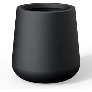 imageKante 98Inch Dia Round Concrete Garden Pot with Drainage Hole ampamp Rubber Plug  IndoorOutdoor Lagre Plant Pot for Home Garden Patio WhiteBlack