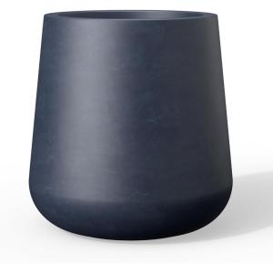 imageKante 98Inch Dia Round Concrete Garden Pot with Drainage Hole ampamp Rubber Plug  IndoorOutdoor Lagre Plant Pot for Home Garden Patio WhiteCharcoal
