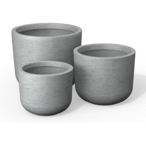 imageKante Round Concrete Planter 11 Inch Dia Classic Style Large Plant Pot with Drainage Hole for Indoor ampamp Outdoor Plants Ideal for Home Patio Garden BlackConcrete Gray