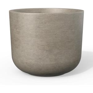 imageKante Round Concrete Planter 11 Inch Dia Classic Style Large Plant Pot with Drainage Hole for Indoor ampamp Outdoor Plants Ideal for Home Patio Garden BlackWeathered Concrete