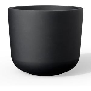 imageKante Round Concrete Planter 11 Inch Dia Classic Style Large Plant Pot with Drainage Hole for Indoor ampamp Outdoor Plants Ideal for Home Patio Garden BlackBlack