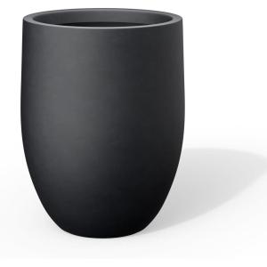 imageKante Tall Concrete Planter 217Inch Height Gray Large Indoor Outdoor Plant Pot with Drainage Hole for Patio Garden Home Modern Decor for Flowers and TreeBlack