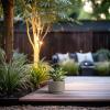 imageKante 201 Inch Tall Concrete Planter Round Pedestal Design Garden Pot for Indoor Outdoor Plants Modern Garden Pot with Drainage Hole Charcoal Finish with Warm Brown InteriorWeathered Concrete