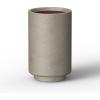 imageKante 201 Inch Tall Concrete Planter Round Pedestal Design Garden Pot for Indoor Outdoor Plants Modern Garden Pot with Drainage Hole Charcoal Finish with Warm Brown InteriorWeathered Concrete