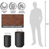 imageKante 201 Inch Tall Concrete Planter Round Pedestal Design Garden Pot for Indoor Outdoor Plants Modern Garden Pot with Drainage Hole Charcoal Finish with Warm Brown InteriorBlack