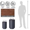 imageKante 201 Inch Tall Concrete Planter Round Pedestal Design Garden Pot for Indoor Outdoor Plants Modern Garden Pot with Drainage Hole Charcoal Finish with Warm Brown InteriorCharcoal
