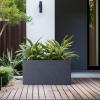 imageKante 232quot L Rectangular Concrete Planter Large Outdoor Indoor Garden Pots with Drainage Hole and Rubber Plug Modern Decor for Home Patio Backyard CharcoalCharcoal