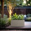 imageKante 232quot L Rectangular Concrete Planter Large Outdoor Indoor Garden Pots with Drainage Hole and Rubber Plug Modern Decor for Home Patio Backyard CharcoalWeathered Concrete