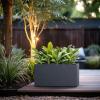 imageKante 232quot L Rectangular Concrete Planter Large Outdoor Indoor Garden Pots with Drainage Hole and Rubber Plug Modern Decor for Home Patio Backyard CharcoalCharcoal