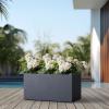 imageKante 232quot L Rectangular Concrete Planter Large Outdoor Indoor Garden Pots with Drainage Hole and Rubber Plug Modern Decor for Home Patio Backyard CharcoalCharcoal