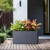 imageKante 232quot L Rectangular Concrete Planter Large Outdoor Indoor Garden Pots with Drainage Hole and Rubber Plug Modern Decor for Home Patio Backyard CharcoalCharcoal