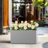 imageKante 232quot L Rectangular Concrete Planter Large Outdoor Indoor Garden Pots with Drainage Hole and Rubber Plug Modern Decor for Home Patio Backyard CharcoalWhite