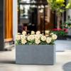 imageKante 232quot L Rectangular Concrete Planter Large Outdoor Indoor Garden Pots with Drainage Hole and Rubber Plug Modern Decor for Home Patio Backyard CharcoalSlate Gray