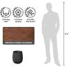 imageKante 126quot Dia x 146quot H Round Concrete Planter Streamlined Fluted Large Plant Pot with Drainage Hole and Rubber Plug for Home Patio Garden Black Finish with Warm Brown InteriorBlack