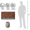 imageKante 126quot Dia x 146quot H Round Concrete Planter Streamlined Fluted Large Plant Pot with Drainage Hole and Rubber Plug for Home Patio Garden Black Finish with Warm Brown InteriorWeathered Concrete