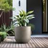 imageKante 165quot Round Concrete Planter Large Cylinder Plant Pot with Curved Bottom and Drainage Hole for Indoor and Outdoor Use  Garden or Patio Weathered Concrete Finish with Warm Brown InteriorWeathered Concrete