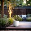 imageKante 165quot Round Concrete Planter Large Cylinder Plant Pot with Curved Bottom and Drainage Hole for Indoor and Outdoor Use  Garden or Patio Weathered Concrete Finish with Warm Brown InteriorWhite
